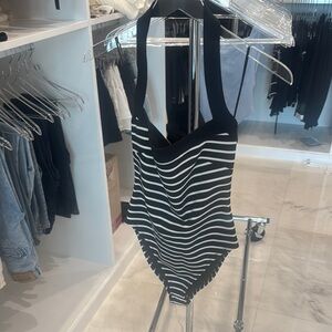 NICHOLAS Lainey bodysuit Black and White Striped